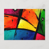 Primaire Abstracte Groovy Art Briefkaart (Voorkant)