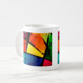 Primaire Abstracte Groovy Art Koffiemok (Voorkant links)