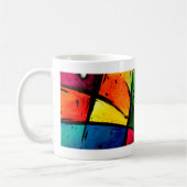 Primaire Abstracte Groovy Art Koffiemok (Links)