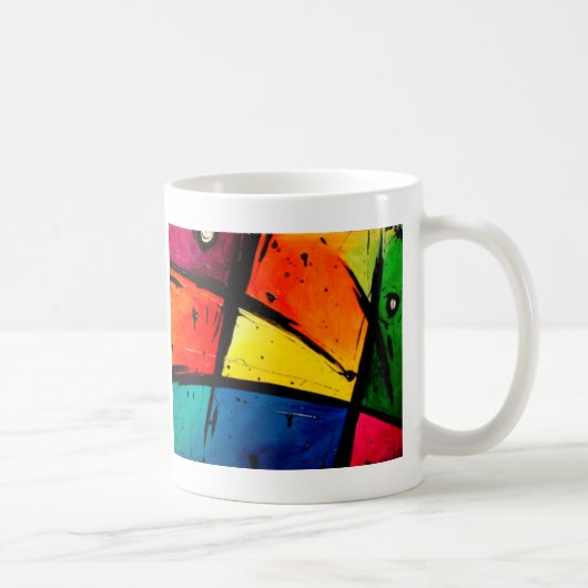 Primaire Abstracte Groovy Art Koffiemok (Rechts)