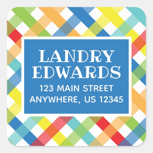 Primaire adreslabels voor Crisis Cross Return Vierkante Sticker (Voorkant)