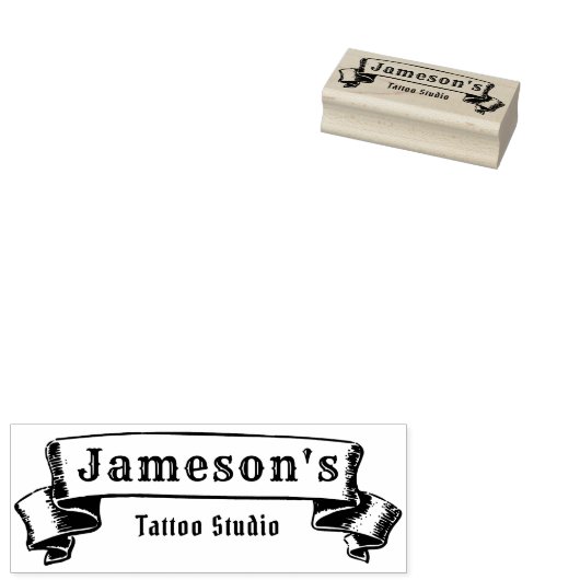 Primaire banner met aangepaste naam of bedrijf rubberstempel (Gestempeld)
