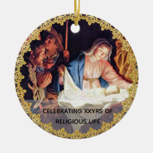 Primaire bestelling Jubileum Nativiteit op maat Keramisch Ornament