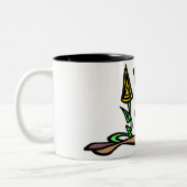 Primaire bloemen tweekleurige koffiemok (Links)