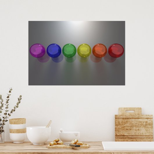 Primaire bollen poster (Keuken)
