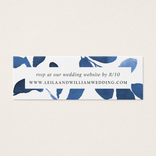 Primaire botanische bruiloft Website RSVP-kaarten Mini Visitekaartjes (Voorkant)