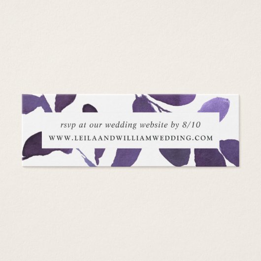 Primaire botanische bruiloft Website RSVP-kaarten Mini Visitekaartjes (Voorkant)