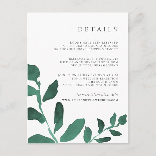 Primaire botanische gastkaart informatiekaartje (Voorkant)