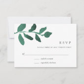 Primaire botanische RSVP-kaart | Emerald RSVP Kaartje (Voorkant)