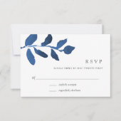 Primaire botanische RSVP-kaart | Indigo RSVP Kaartje (Voorkant)