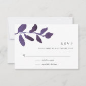 Primaire botanische RSVP-kaart | Violet RSVP Kaartje (Voorkant)