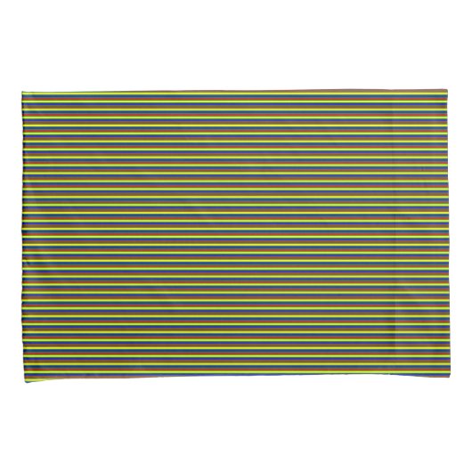 Primaire Colors-Stripes 25-piloot Hoesje set Kussensloop (Voorkant-Rechts)