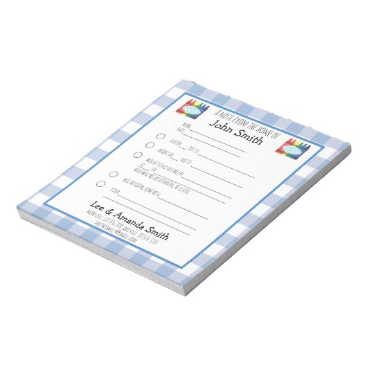 Primaire Crayon-schoolopmerking Notitieblok (Linkerzijde)