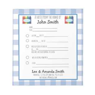 Primaire Crayon-schoolopmerking Notitieblok