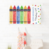 Primaire Crayons Sterren 6 Klaslokaal Regels Spandoek (Insitu)