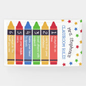 Primaire Crayons Sterren 6 Klaslokaal Regels Spandoek (Horizontaal)