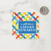 Primaire Criss Cross-cadeaubijlagekaarten Notitiekaartje (Voorkant / Achterkant in situ)