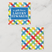 Primaire Criss Cross-cadeaubijlagekaarten Notitiekaartje (Voorkant / Achterkant)