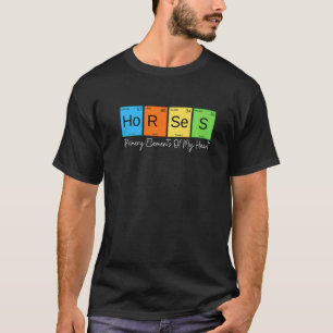 Primaire elementen van paarden uit mijn hartritme t-shirt