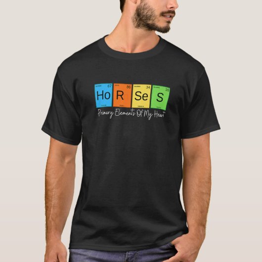Primaire elementen van paarden uit mijn hartritme t-shirt (Voorkant)