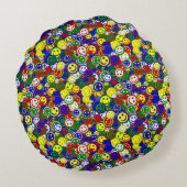 Primaire gezichtskralen - BLUE ROUND PILLOW Rond Kussen (Achterkant)