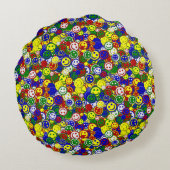 Primaire gezichtskralen — GEEL ROND-PILLOW Rond Kussen (Achterkant)