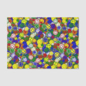 Primaire Happy Face Allover-kralen Tissuepapier (Voorkant)