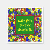 Primaire Happy Face-kralen 3-GREEN-PAPER-NAPKINS Servetten (Voorkant)