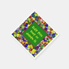 Primaire Happy Face-kralen 3-GREEN-PAPER-NAPKINS Servetten