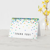 Primaire Kleur Confetti Bedankt  | Schattig & Simp Kaart (Gele Bloem)