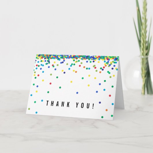 Primaire Kleur Confetti Bedankt | Schattig & Simpe Kaart (Voorkant)
