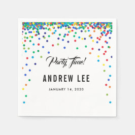 Primaire kleur confetti sprinkles verjaarfeest servet