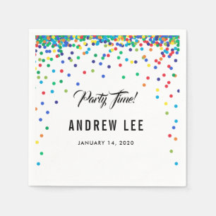 Primaire kleur confetti sprinkles verjaarfeest servet