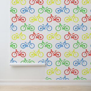 Primaire kleur fietsen ontwerp behang