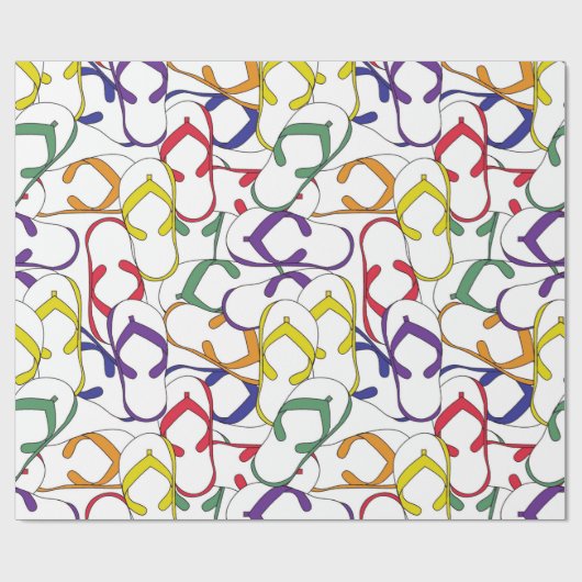 Primaire kleur Flip Flop Pattern flipfloper zomer Cadeaupapier (Vlak)
