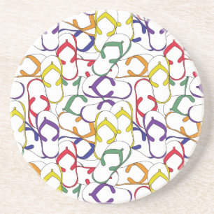 Primaire kleur Flip Flop Pattern flipfloper zomer Zandsteen Onderzetter