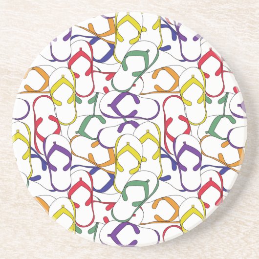 Primaire kleur Flip Flop Pattern flipfloper zomer Zandsteen Onderzetter (Voorkant)