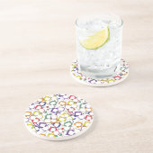 Primaire kleur Flip Flop Pattern flipfloper zomer Zandsteen Onderzetter (Zijkant)