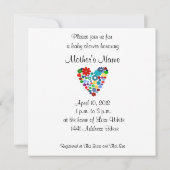 Primaire kleur Floral Heart Baby shower Uitnodigin Kaart (Achterkant)