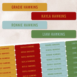 Primaire kleur Gecodeerde Kinder waterdichte naam Labels