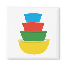 Primaire kleur Pyrex Mixing Bowls Magnet | Regenbo