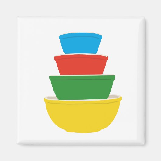 Primaire kleur Pyrex Mixing Bowls Magnet | Regenbo (Voorkant)