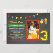 Primaire Kleur Verjaardag Meisjes Jongens 3e Drie  Kaart (Voorkant)