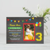 Primaire Kleur Verjaardag Meisjes Jongens 3e Drie  Kaart (Staand voorkant)