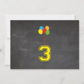 Primaire Kleur Verjaardag Meisjes Jongens 3e Drie  Kaart (Achterkant)