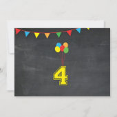 Primaire kleur Verjaardag Meisjes Jongens 4e Vier  Kaart (Achterkant)