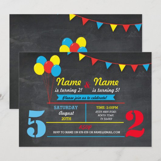 Primaire kleur Verjaardag Meisjes Jongens ELKE LEE Kaart (Voorkant / Achterkant)