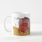 Primaire kleur Waterverf Splashes, gepersonaliseer Koffiemok (Links)