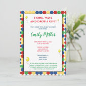 Primaire kleuren baby shower uitnodiging (Staand voorkant)