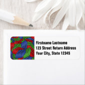 Primaire kleuren bouwstenen patroon etiket (Insitu)